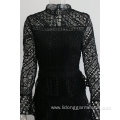 Long Sleeve Fashion Women Mesh Casual Dress